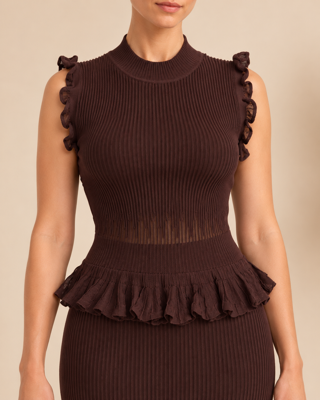 Waist and ruffle peplum detail