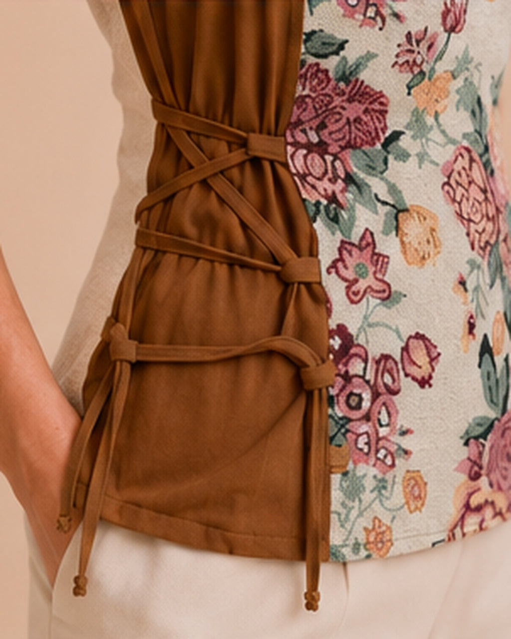 Side lace-up detail