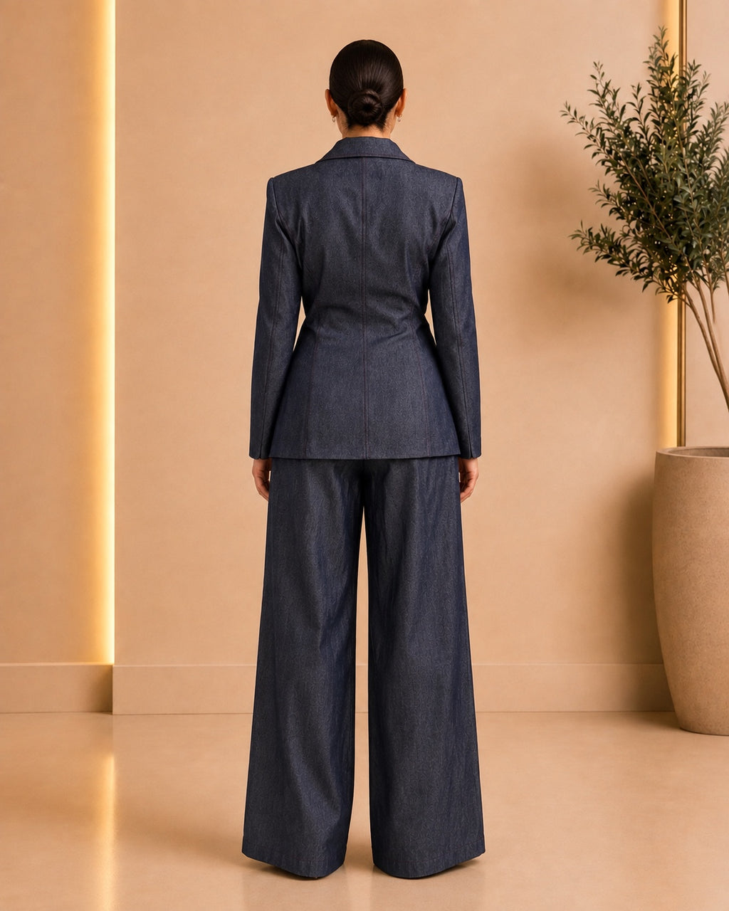 Indigo Corset Tailored Set back view