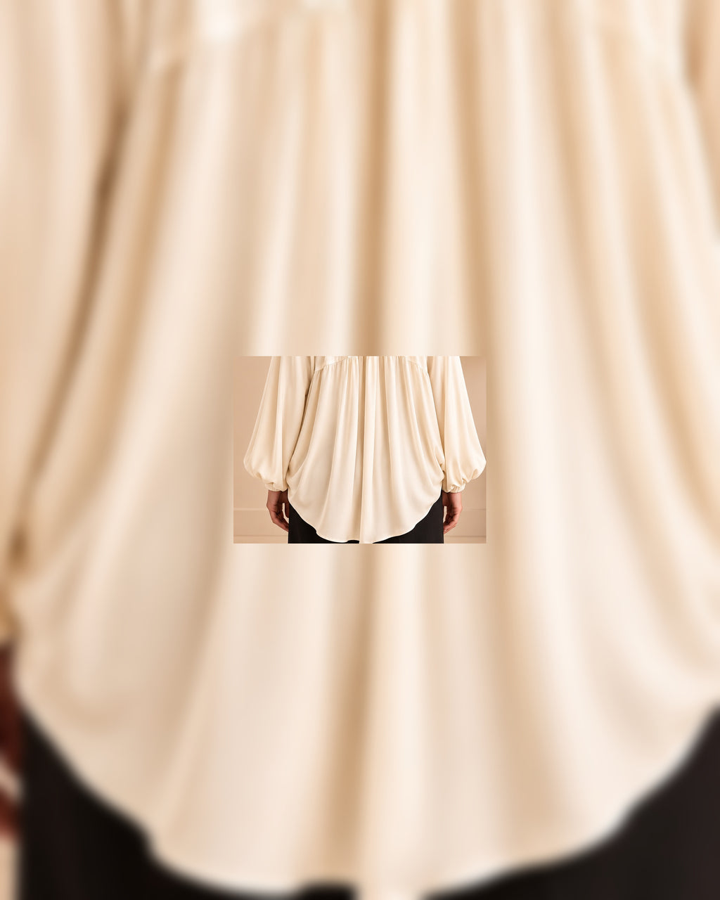 Back drape and hem detail