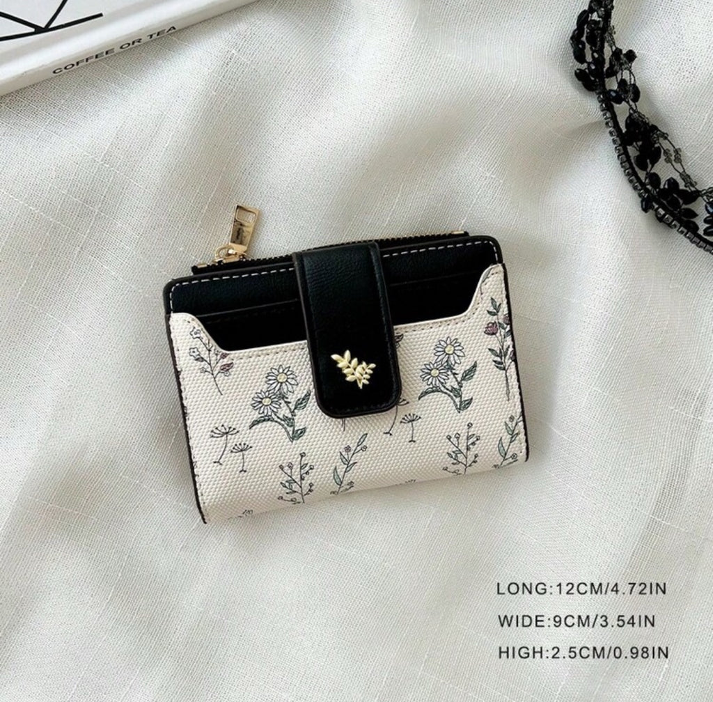 Ivory floral compact wallet dimensions 12 by 9 by 2.5 cm