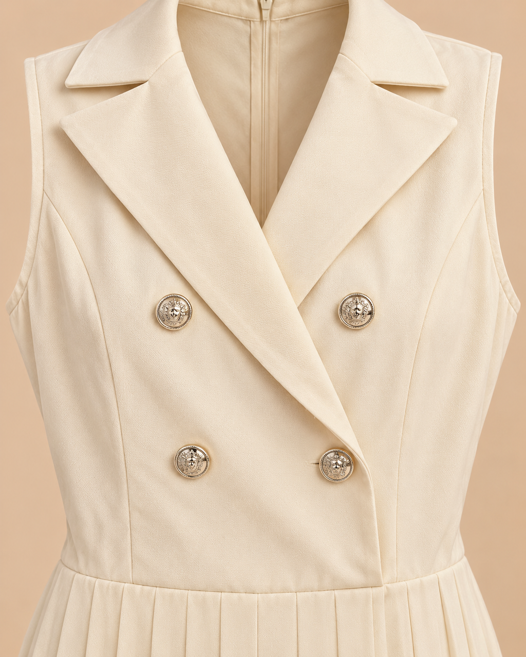Double-breasted button detail