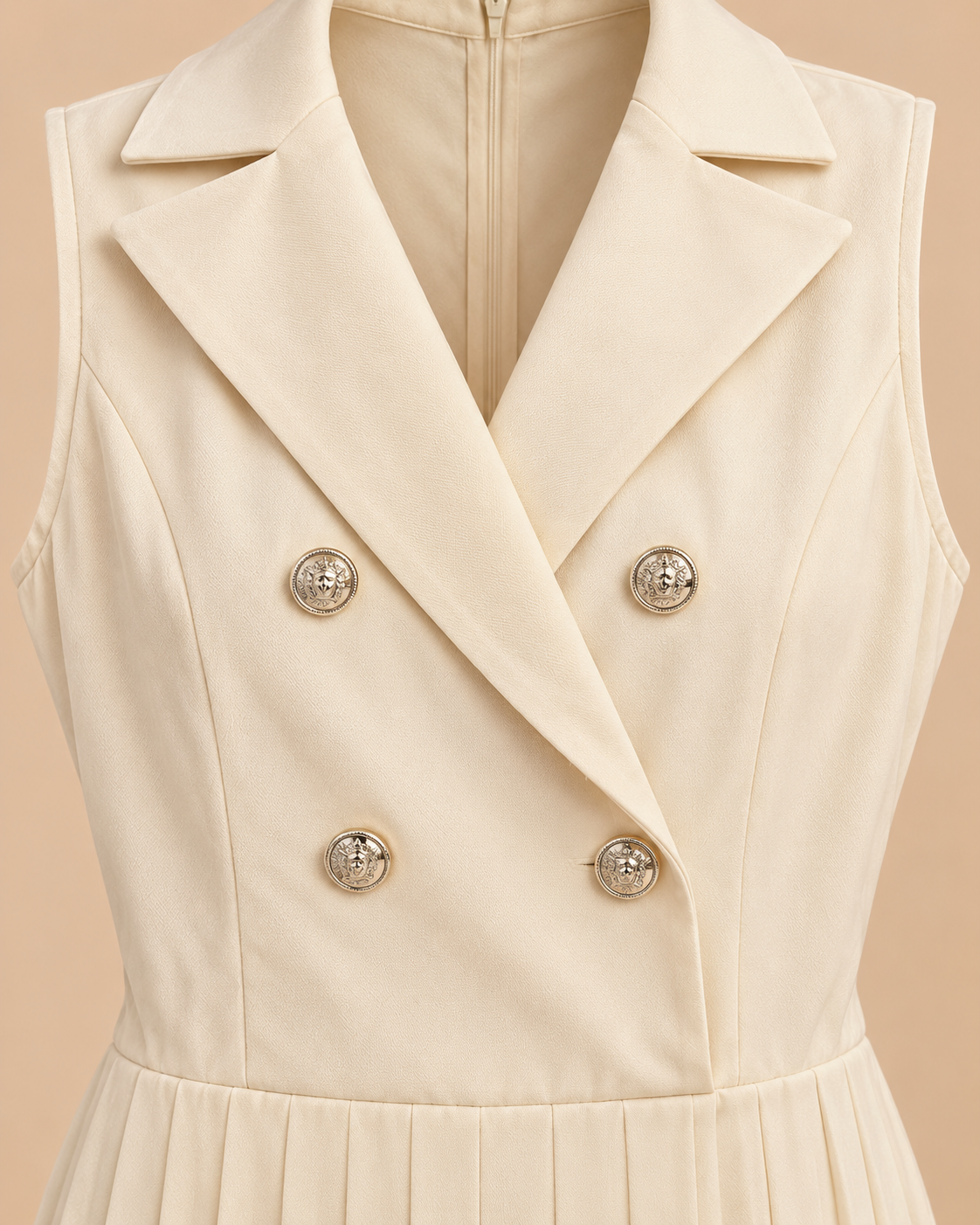 Double-breasted button detail