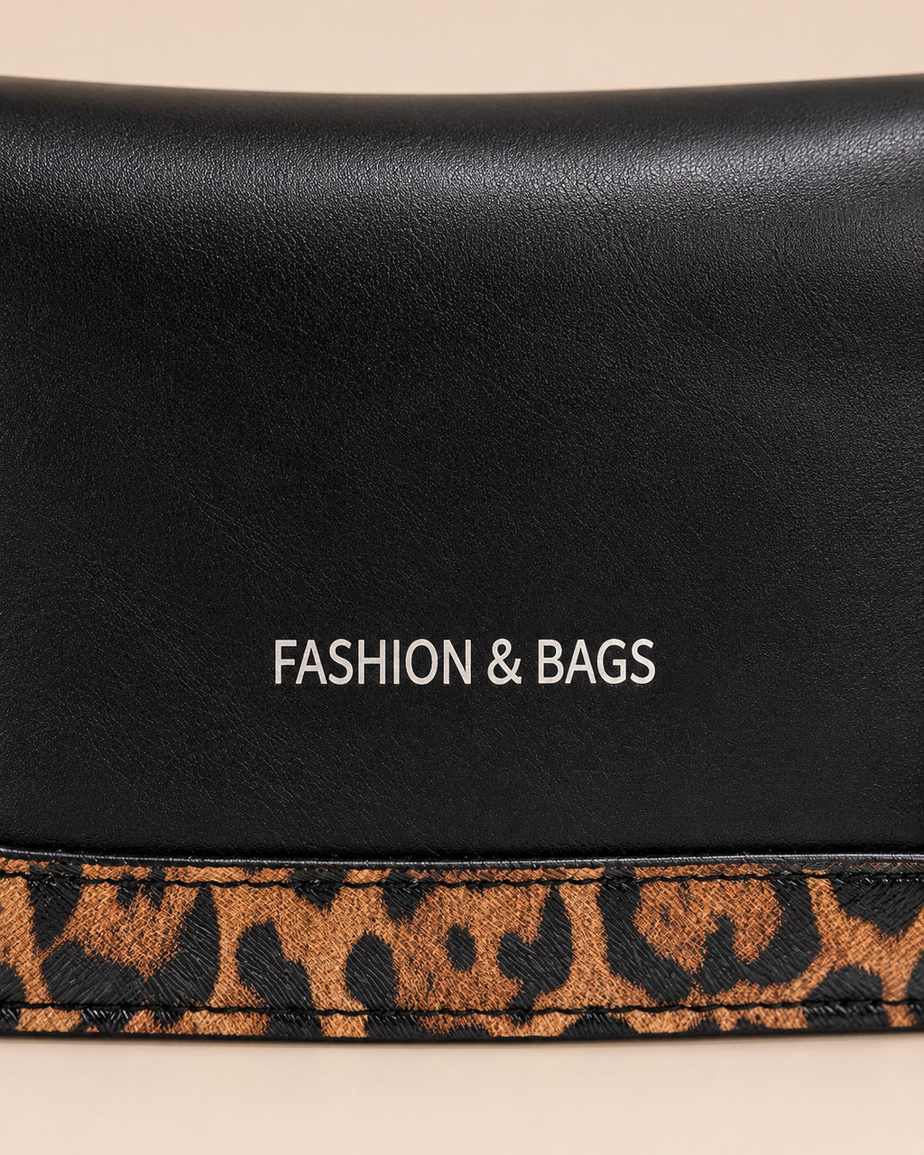 Black flap and logo detail