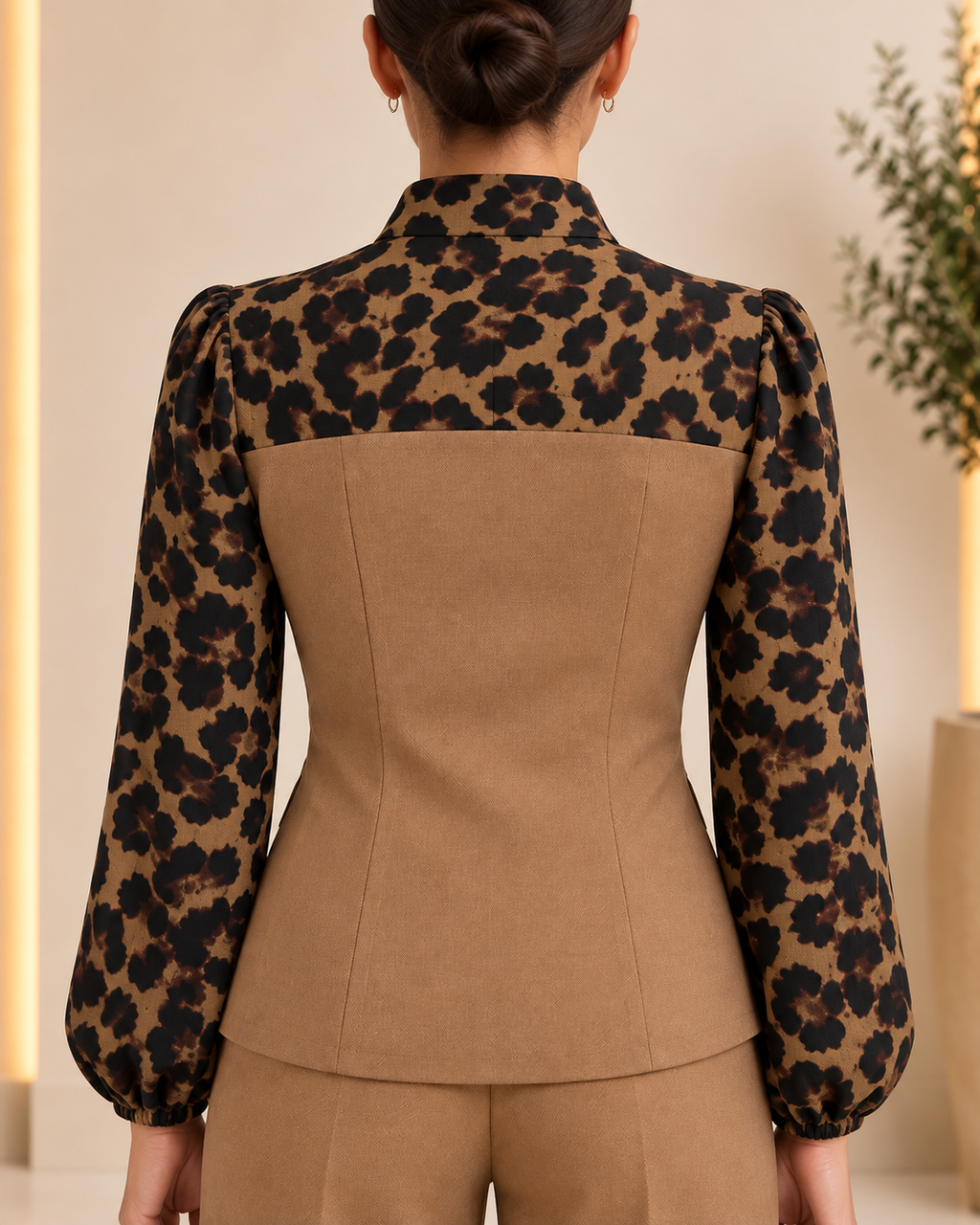 Back neckline yoke and seam detail