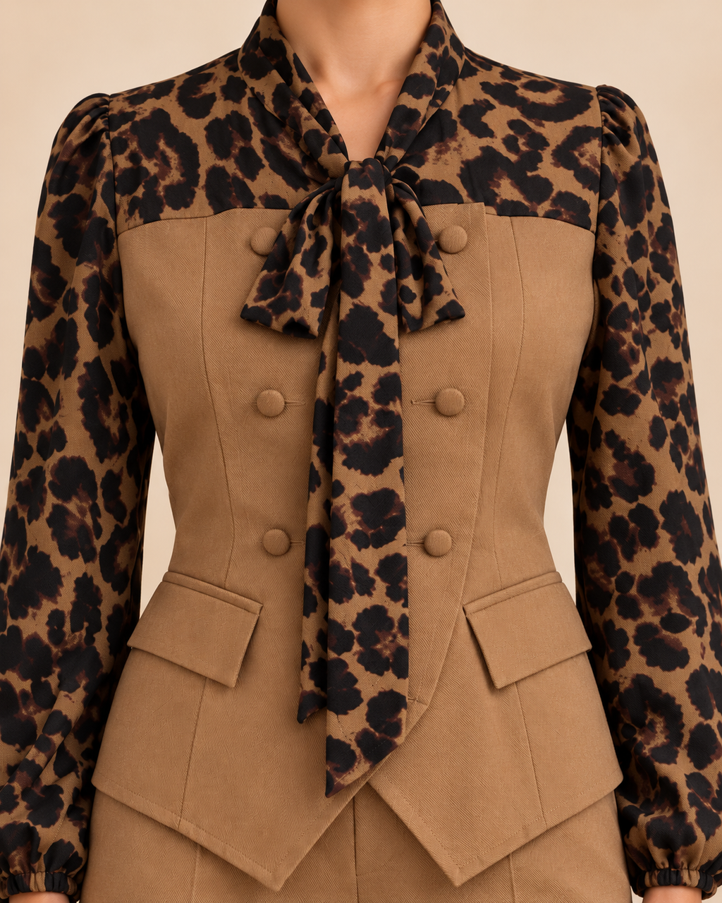 Front buttons and tailored construction detail