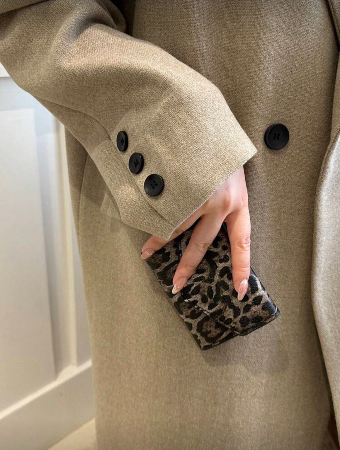 Leopard Print Compact Wallet styled view