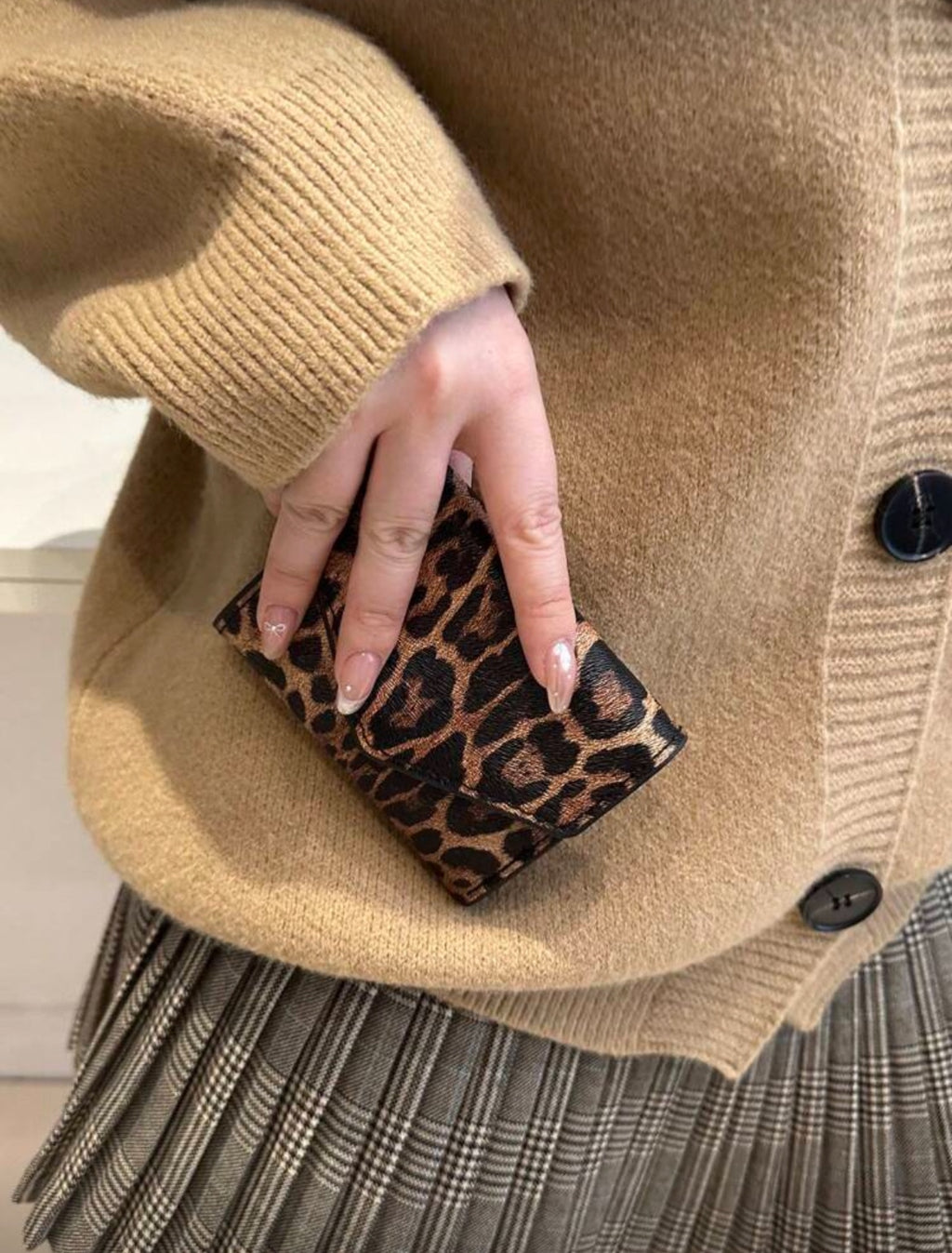 Leopard print envelope wallet lifestyle view