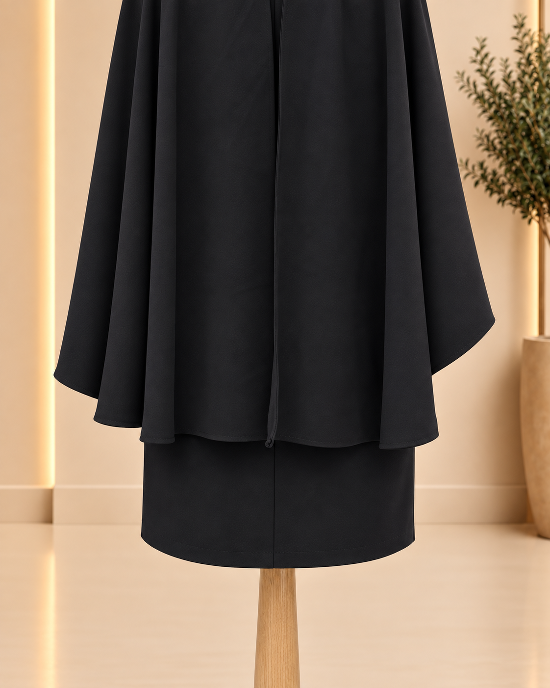 Midnight Rose Cape Dress - Hemline