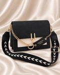 Monochrome Chain-Detail Crossbody Bag