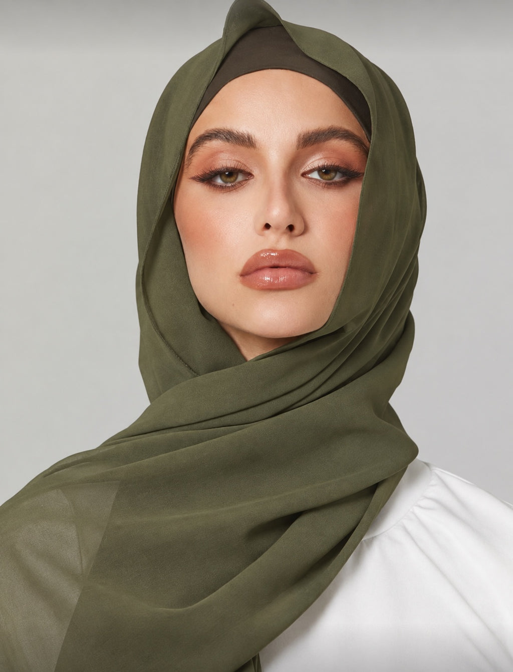 Olive chiffon hijab