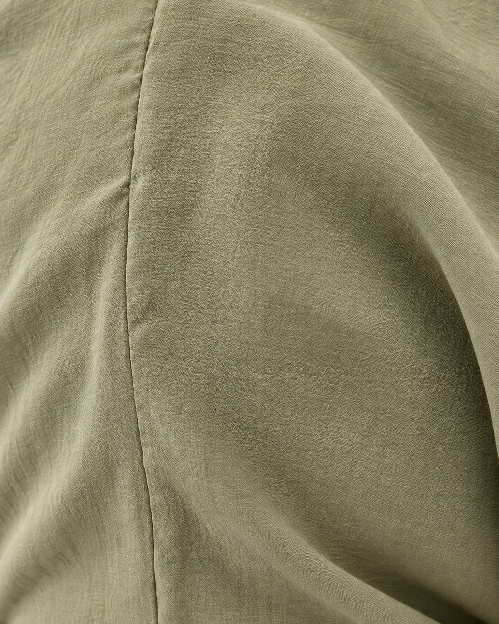Sage Tie-Waist Long Tunic - fabric texture detail