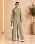 Sage Tie-Waist Long Tunic - front view