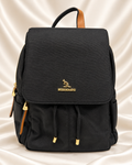 Black backpack with gold hardware - main product image