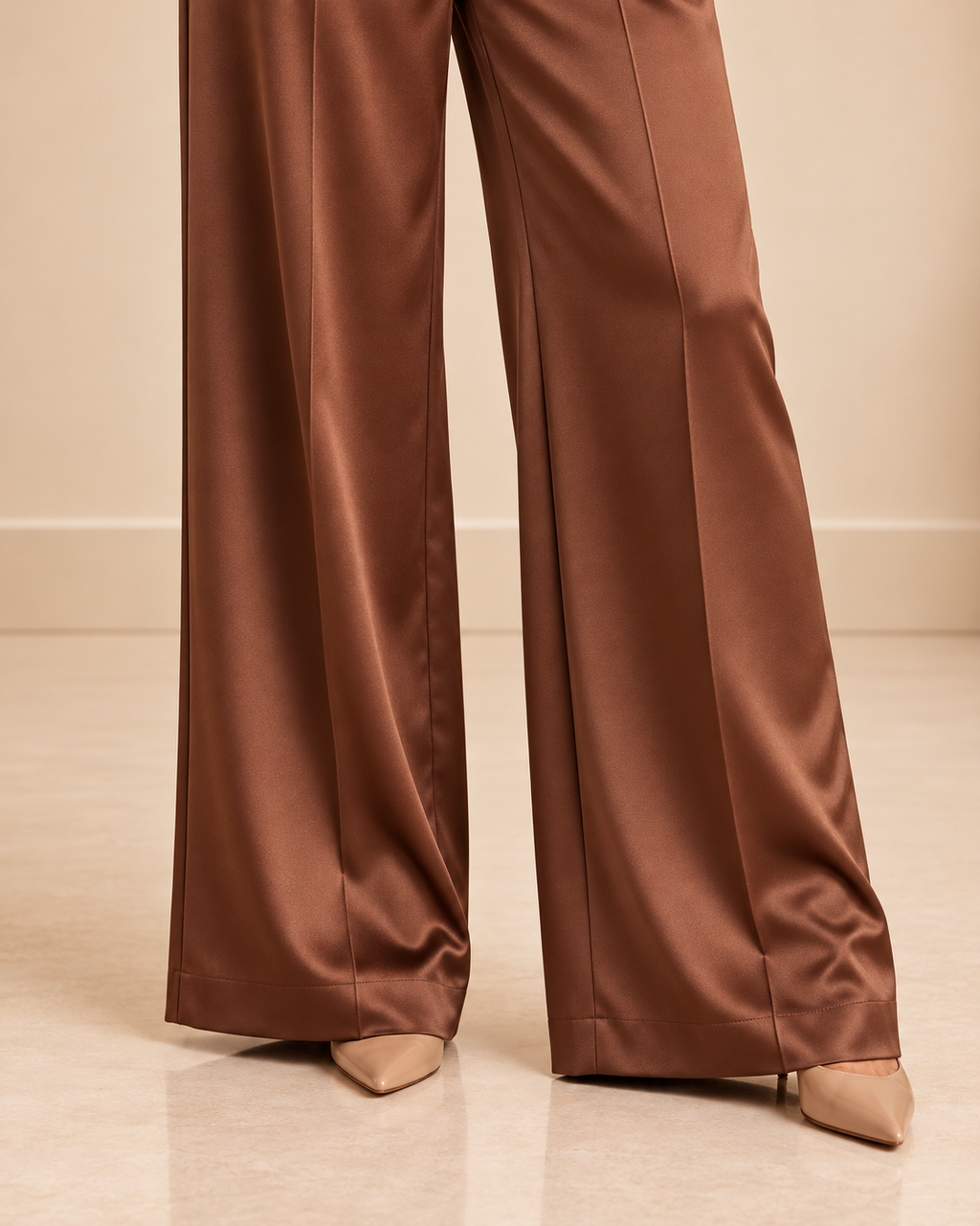 Chocolate satin set garment detail 9