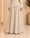Ivory maxi skirt front detail