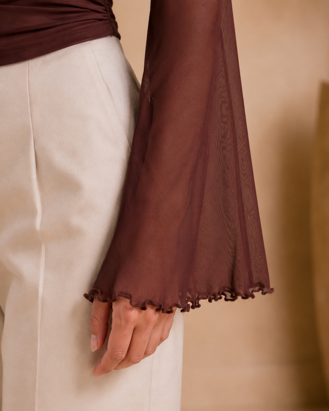 Ruffled cuff detail