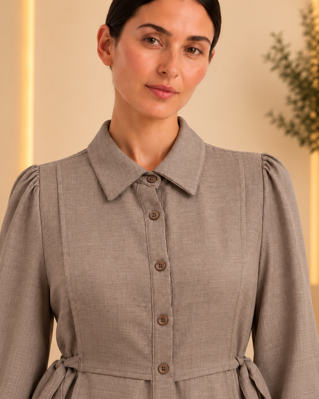 Front buttons and seam detail