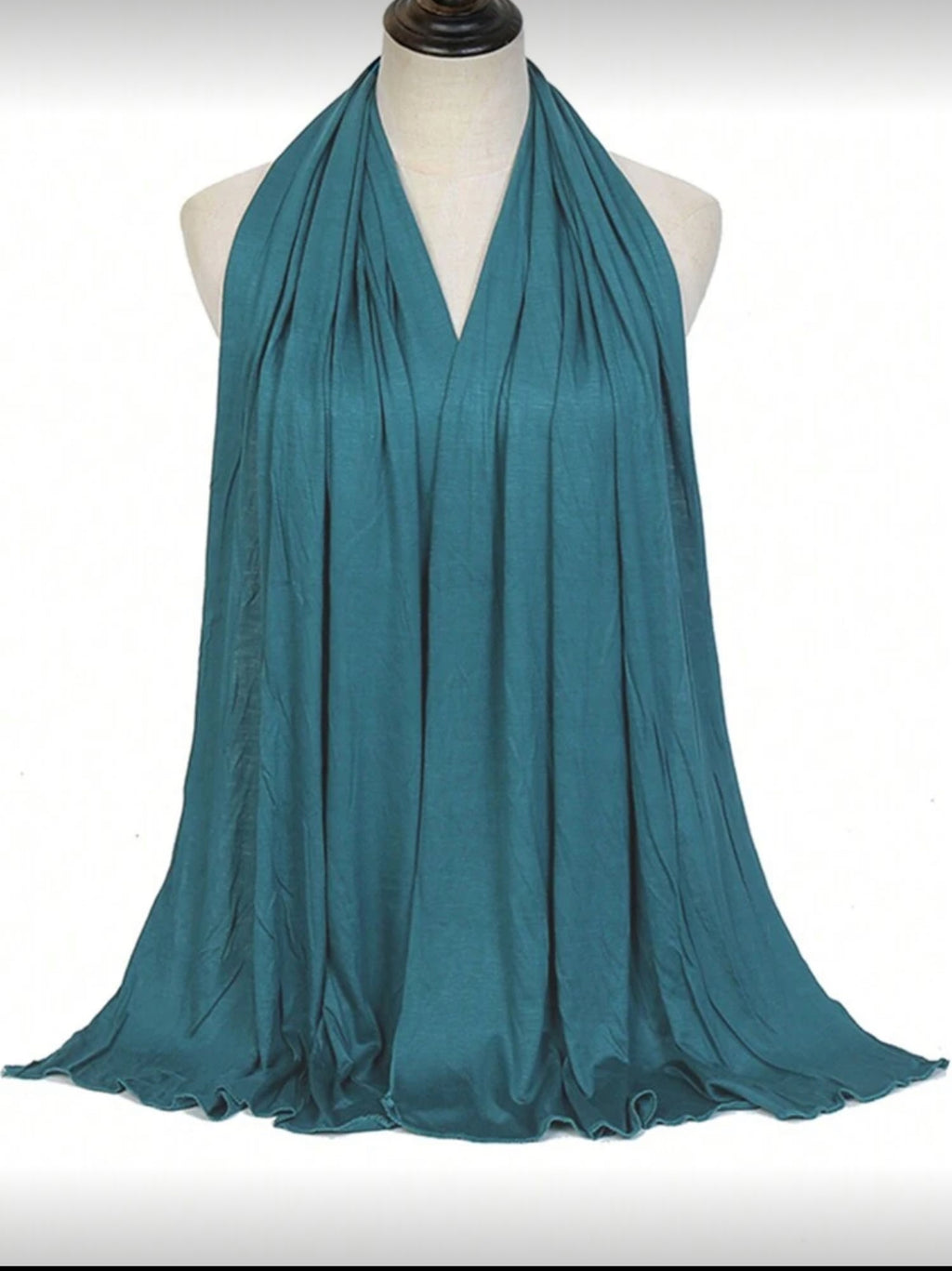 Teal Essential Jersey Hijab on mannequin