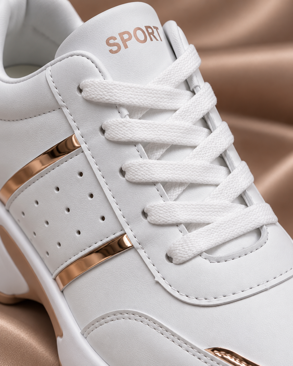Upper material and lace texture detail