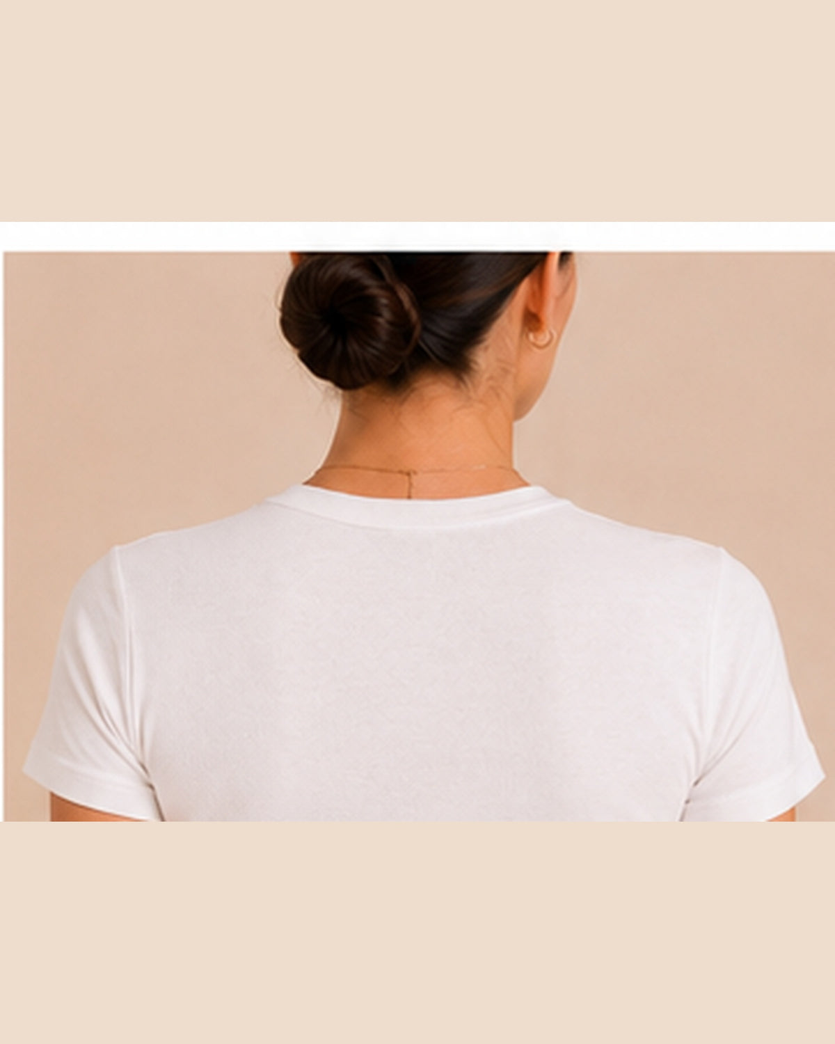 White T-shirt back neckline detail