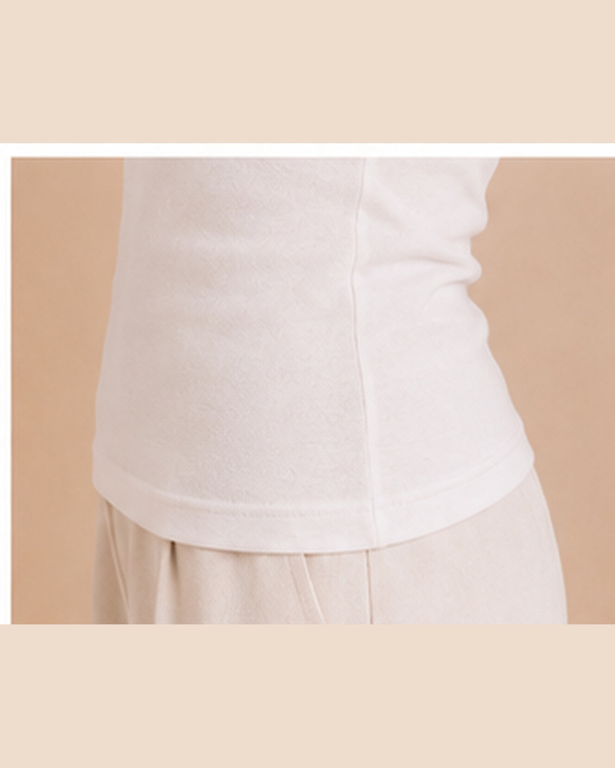 White T-shirt side seam detail
